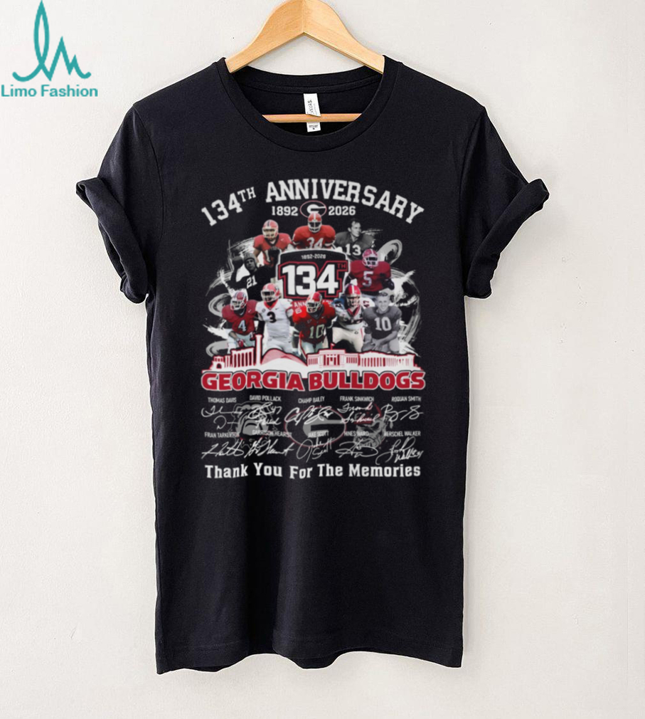 Georgia Bulldogs 134th Anniversary Commemorative Signatures T Shirt Georgia Bulldogs 134th Anniversary Commemorative Signatures T Shirt