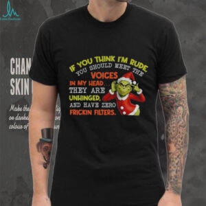 Grinch if you think I’m rude you should meet the voices in my head they are unhinged and have zero Christmas shirt