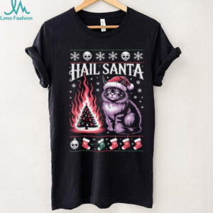 Hail Santa Cat Christmas Sweater Funny Holiday Style T Shirt
