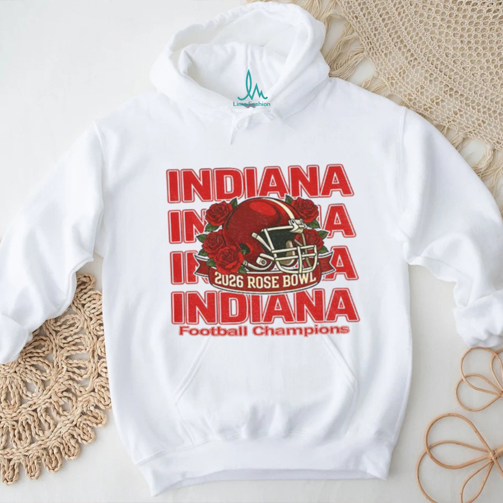 Indiana Hoosiers Rose Bowl 2026 Football Champions helmet logo shirt Indiana Hoosiers Rose Bowl 2026 Football Champions helmet logo shirt
