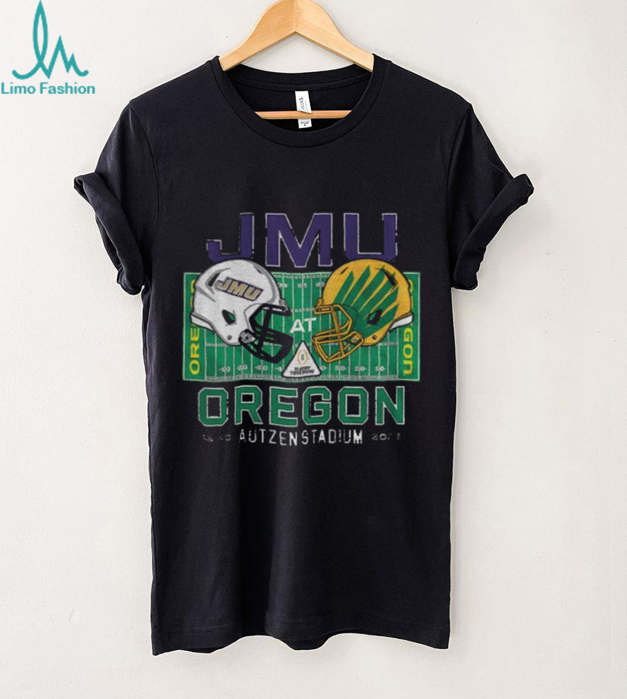James Madison Dukes vs Oregon Ducks 2025 College Football Playoff Autzen Stadium shirt James Madison Dukes vs Oregon Ducks 2025 College Football Playoff Autzen Stadium shirt