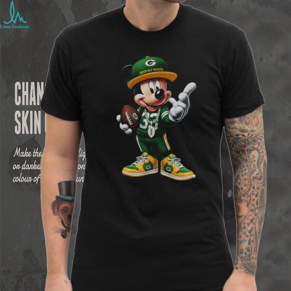 Junk Food Clothing Green Bay Packers Green Mickey Kick Back Short Sleeve T Shirt Junk Food Clothing Green Bay Packers Green Mickey Kick Back Short Sleeve T Shirt