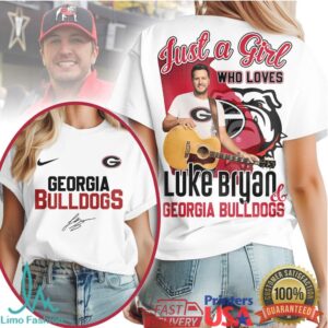 Just a Girl Who Loves Georgia Bulldogs and Luke Bryan T Shirt Luke Bryan & Georgia Bulldogs Fan Tee