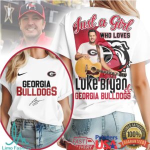 Just a Girl Who Loves Georgia Bulldogs and Luke Bryan T Shirt Luke Bryan & Georgia Bulldogs Fan Tee