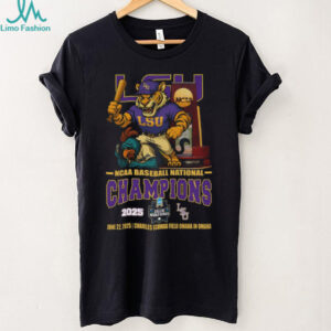 LSU Tigers 2025 NCAA Baseball National Champions Mascot Shirt Recovered