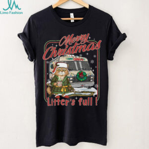 Litter's Full Merry Christmas Funny Cat Lovers Holidays Xmas T Shirt