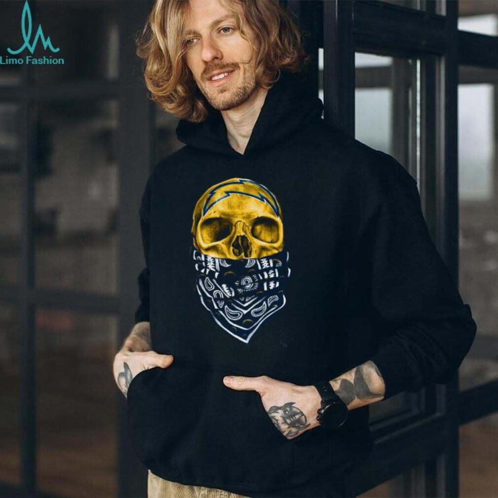 Los Angeles Chargers Skull and Bandana T Shirt Los Angeles Chargers Skull and Bandana T Shirt