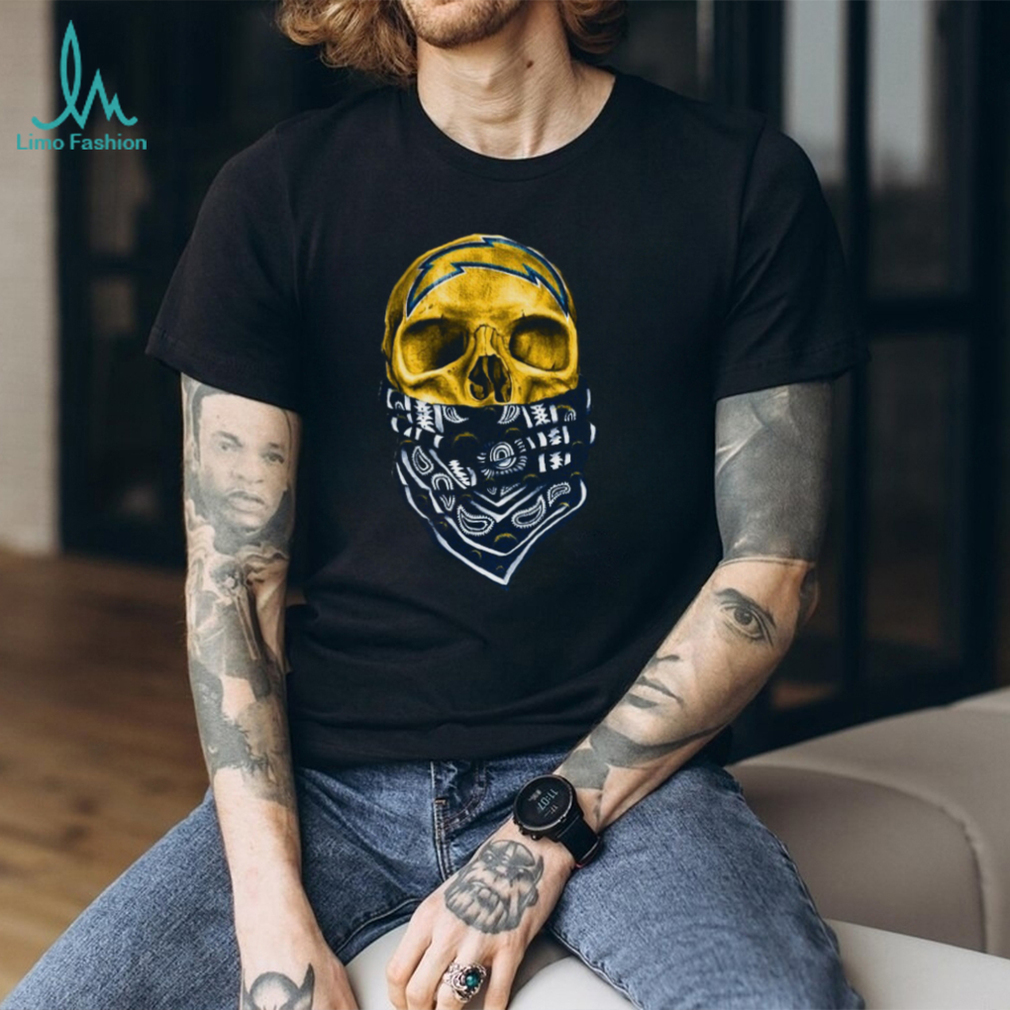 Los Angeles Chargers Skull and Bandana T Shirt Los Angeles Chargers Skull and Bandana T Shirt