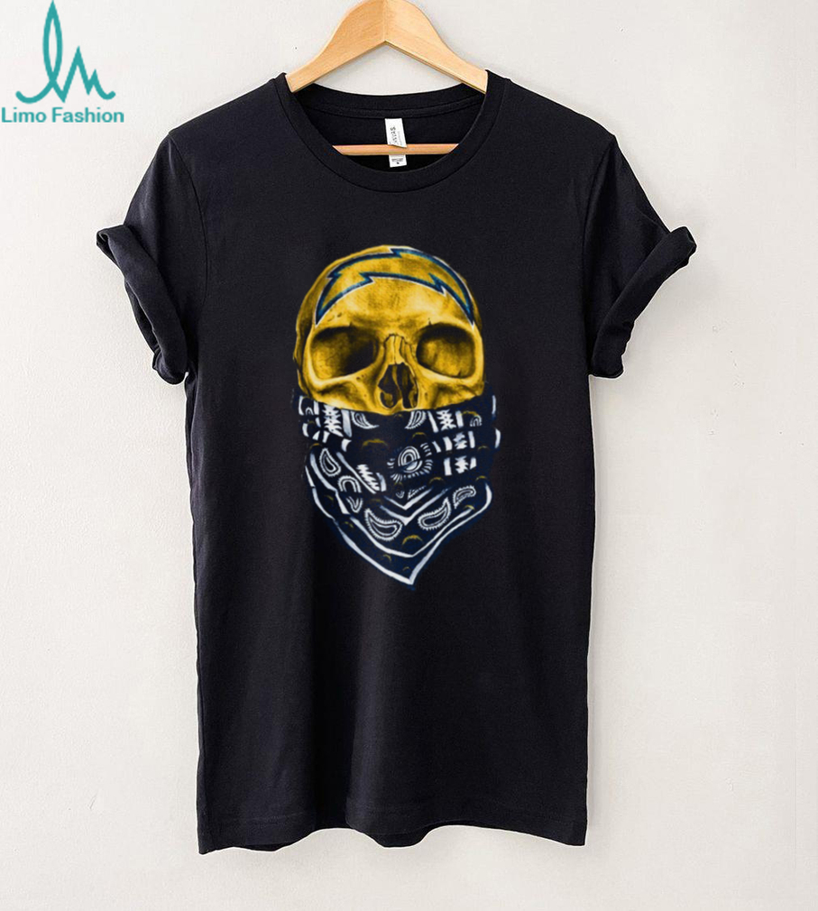Los Angeles Chargers Skull and Bandana T Shirt Los Angeles Chargers Skull and Bandana T Shirt