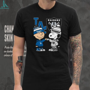 Los Angeles Dodgers and Oakland Raiders Charlie Brown and Snoopy Los Angeles fan Shirt