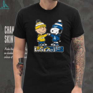 Los Angeles Dodgers x Los Angeles Rams Peanuts Snoopy and Charlie Brown T Shirt