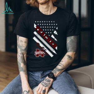 MSU Teacher American Flag Design Apparel T shirt