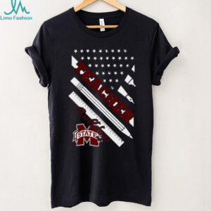 MSU Teacher American Flag Design Apparel T shirt