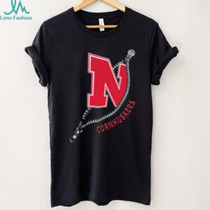 Men's Black Nebraska Cornhuskers Zipper Graphic T Shirt