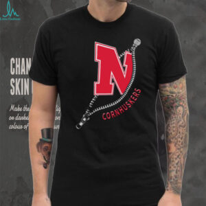 Men's Black Nebraska Cornhuskers Zipper Graphic T Shirt