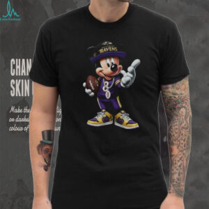 Men's Junk Food Black Baltimore Ravens Disney Mickey Huddle T Shirt
