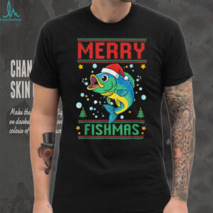 Merry Fishmas Bass Fish Fishing Christmas T Shirt