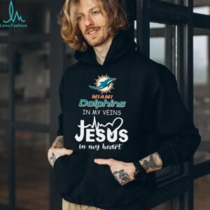 Miami Dolphins In My Veins Jesus In My Heart T Shirt