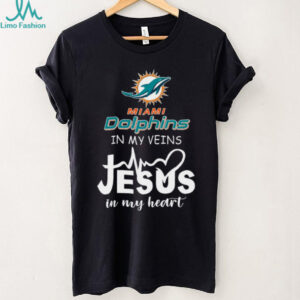 Miami Dolphins In My Veins Jesus In My Heart T Shirt