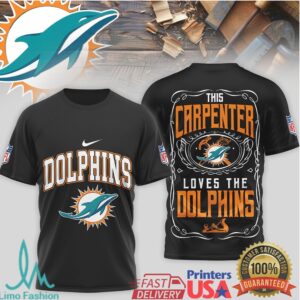 Miami Dolphins Official NFL Carpenter Fan 3D Shirt Miami Dolphins Official NFL Carpenter Fan 3D Shirt