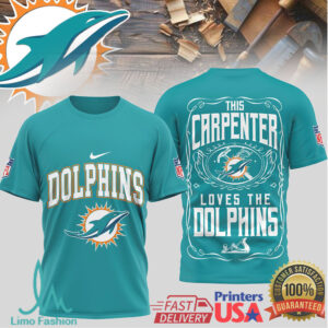 Miami Dolphins Official NFL Carpenter Fan 3D Shirt