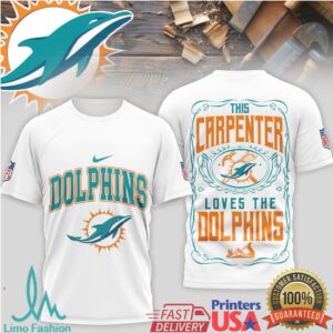 Miami Dolphins Official NFL Carpenter Fan 3D Shirt