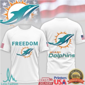 Miami Dolphins Official NFL Freedom 3D Shirt