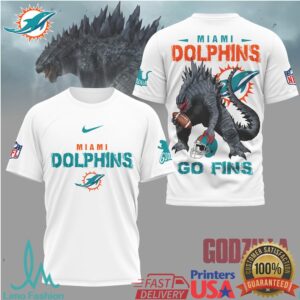Miami Dolphins Official NFL Godzilla Football Shirt