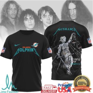 Miami Dolphins Official NFL Metallica 3D Shirt