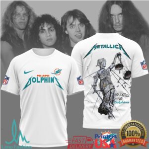 Miami Dolphins Official NFL Metallica 3D Shirt