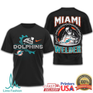 Miami Dolphins Official NFL Welder 3D Shirt Miami Dolphins Official NFL Welder 3D Shirt