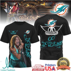 Miami Dolphins Official NFL and Aerosmith 3D Shirt