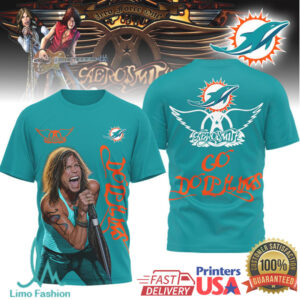 Miami Dolphins Official NFL and Aerosmith 3D Shirt