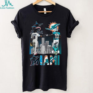 Miami Dolphins Tyreek Hill & Jean Segura Crossover Graphic T Shirt