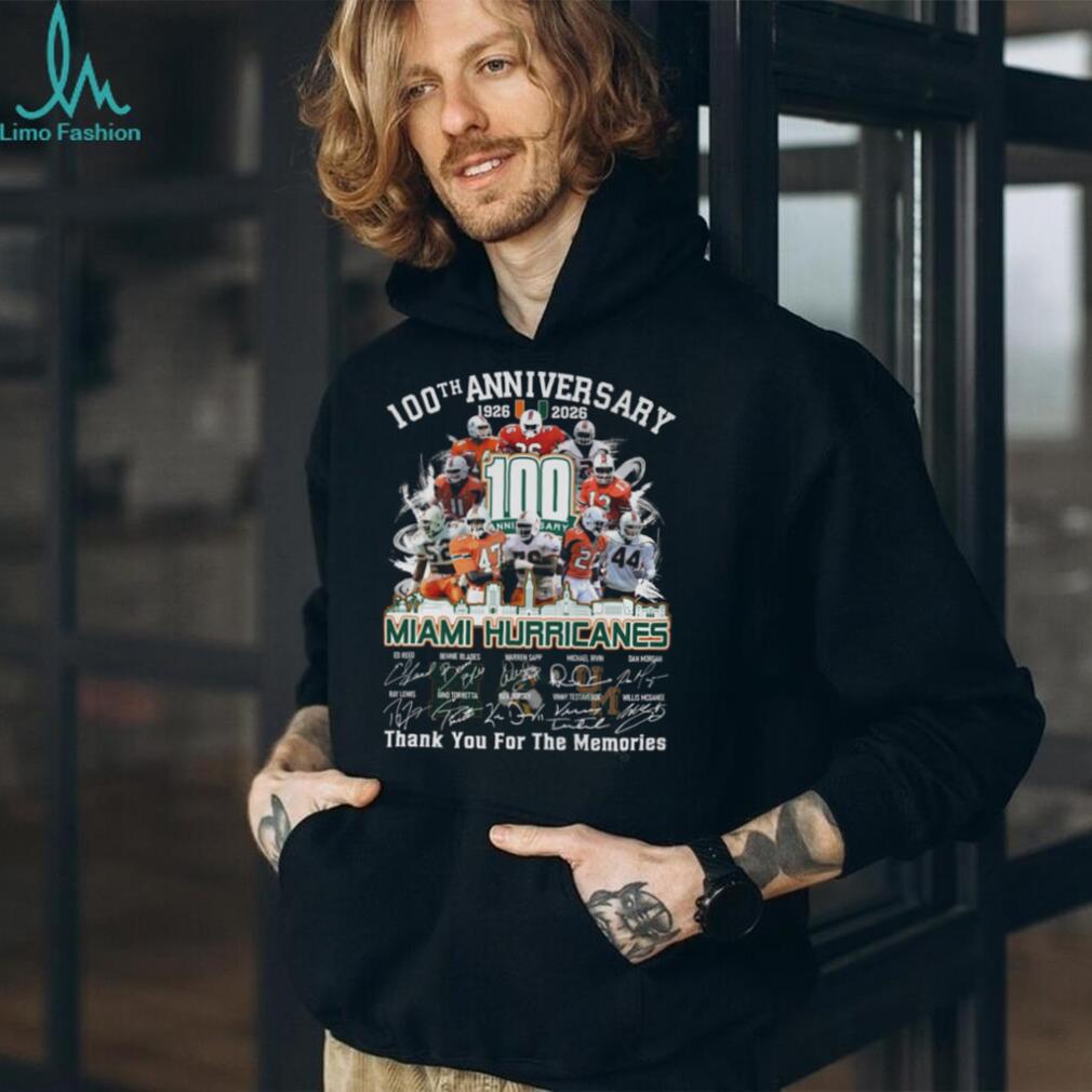 Miami Hurricanes 100th Anniversary Commemorative T Shirt Miami Hurricanes 100th Anniversary Commemorative T Shirt