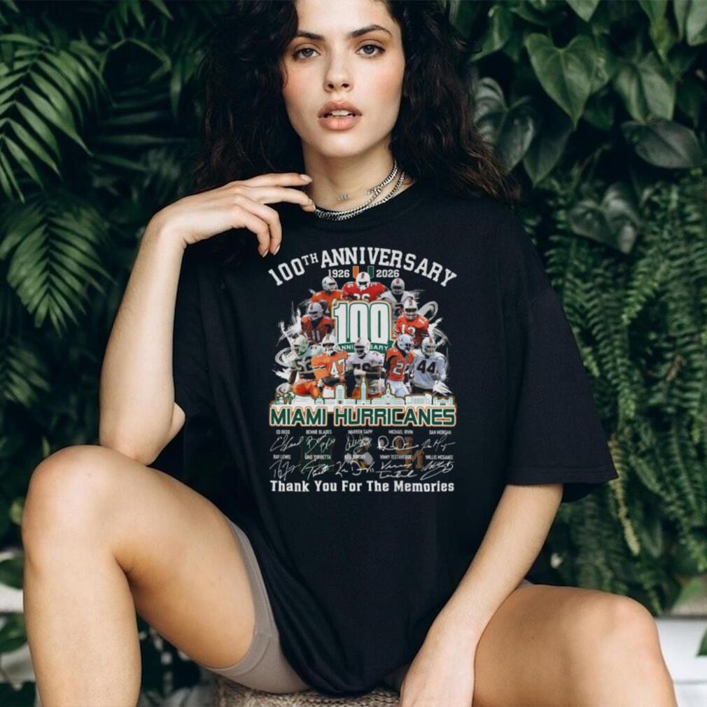 Miami Hurricanes 100th Anniversary Commemorative T Shirt Miami Hurricanes 100th Anniversary Commemorative T Shirt