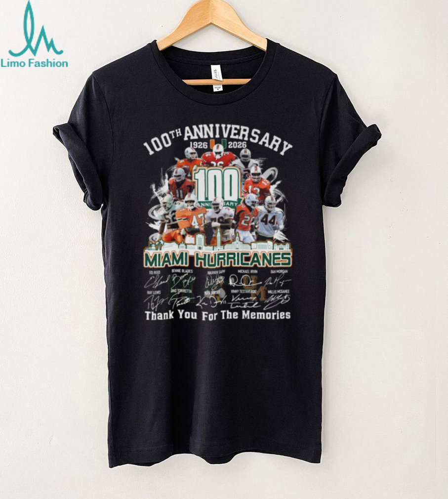 Miami Hurricanes 100th Anniversary Commemorative T Shirt Miami Hurricanes 100th Anniversary Commemorative T Shirt