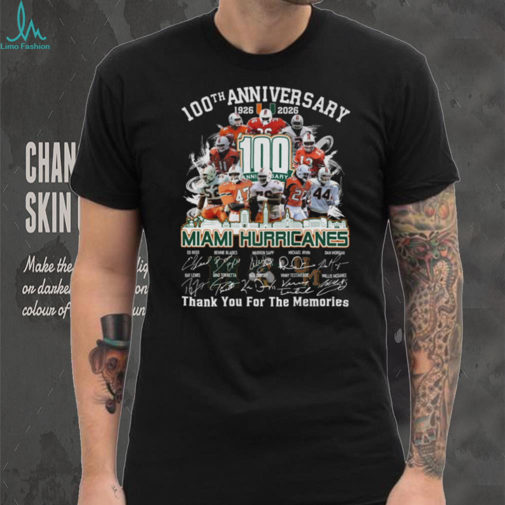 Miami Hurricanes 100th Anniversary Commemorative T Shirt Miami Hurricanes 100th Anniversary Commemorative T Shirt