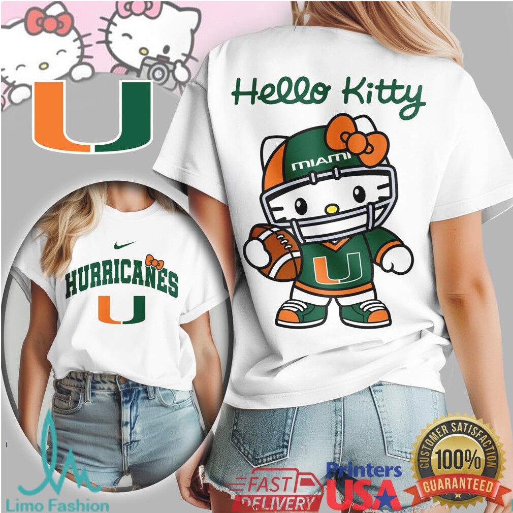 Miami Hurricanes Official NCAA Hello Kitty Women’s Shirt Miami Hurricanes Official NCAA Hello Kitty Women’s Shirt