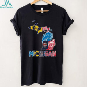 Michigan Sports Teams Map T Shirt Recovered Michigan Sports Teams Map T Shirt Recovered