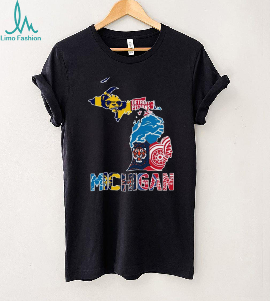 Michigan Sports Teams Map T Shirt Recovered Michigan Sports Teams Map T Shirt Recovered