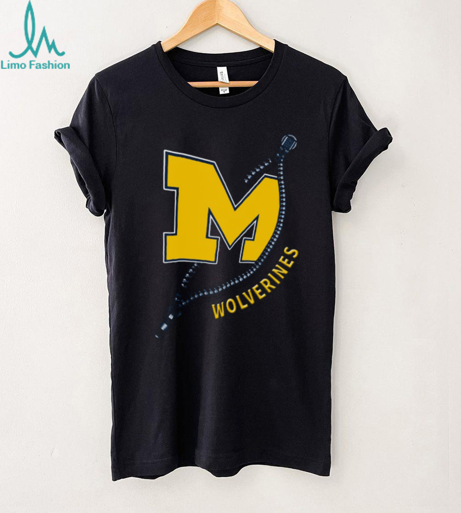 Michigan Wolverines M Block Logo Zipper Graphic T Shirt Michigan Wolverines M Block Logo Zipper Graphic T Shirt