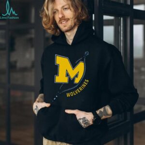 Michigan Wolverines M Block Logo Zipper Graphic T Shirt