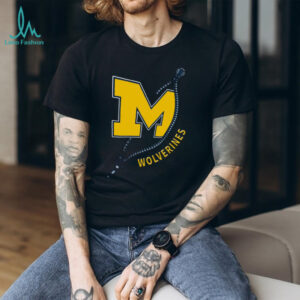 Michigan Wolverines M Block Logo Zipper Graphic T Shirt