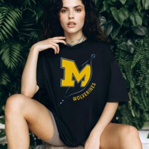 Michigan Wolverines M Block Logo Zipper Graphic T Shirt