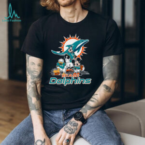 Mickey Mouse Donald Duck Goofy Miami Dolphins Fan Gear T Shirt