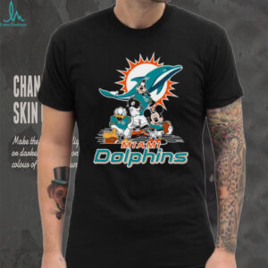 Mickey Mouse Donald Duck Goofy Miami Dolphins Fan Gear T Shirt