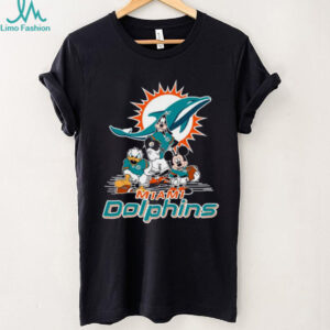 Mickey Mouse Donald Duck Goofy Miami Dolphins Fan Gear T Shirt