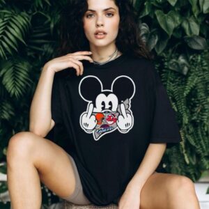 Mickey Mouse Gangster Middle Finger T Shirt