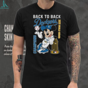 Mickey Mouse x LA Dodgers 2025 Back to Back World Series Champions T Shirt
